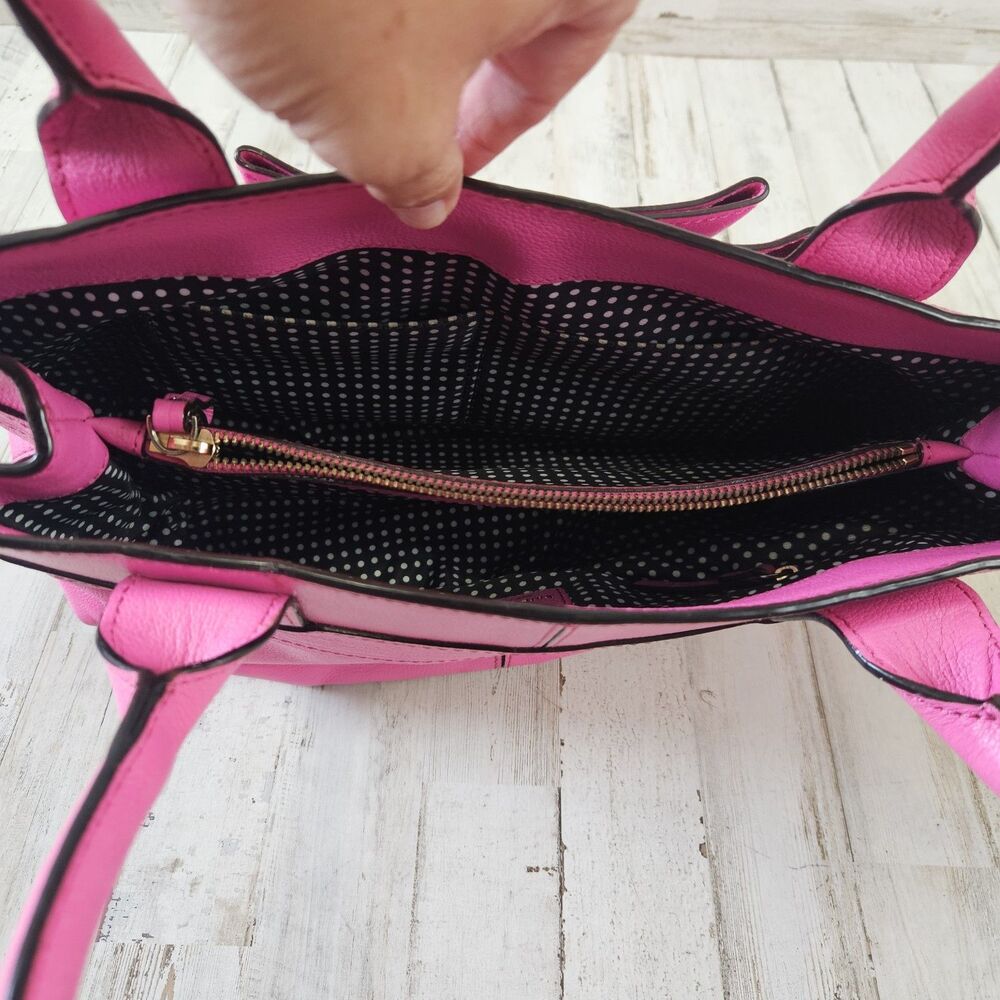 Kate Spade Women Shoulder Bag Hot Pink Pebbled Leather Bow Detail Barbiecore - Picture 13 of 15